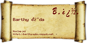 Barthy Éda névjegykártya